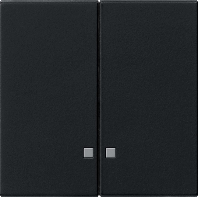 631005 - Gira System55 Накладка двухклавишная с контрольными окнами, черная матовая