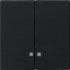 631005 - Gira System55 Накладка двухклавишная с контрольными окнами, черная матовая