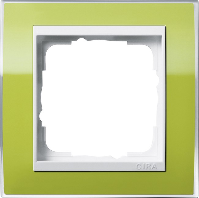 211743 - Gira Event Clear Рамка на 1 пост, зелёная глянцевая, центральная вставка белая