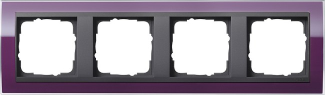 214758 - Gira Event Clear Рамка на 4 поста, темно-фиолетовая глянцевая, центральная вставка антрацит