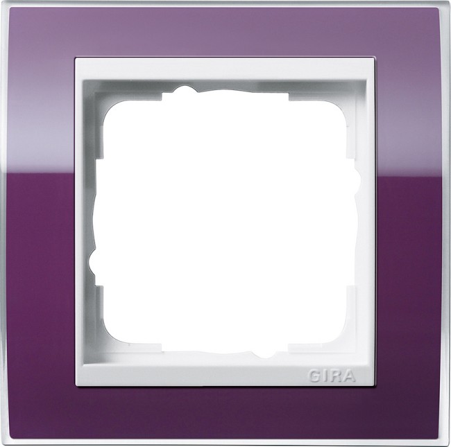211753 - Gira Event Clear Рамка на 1 пост, темно-фиолетовая глянцевая, центральная вставка белая