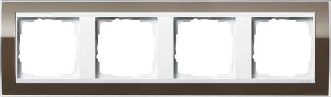 214763 - Gira Event Clear Рамка на 4 поста, коричневая глянцевая, центральная вставка белая