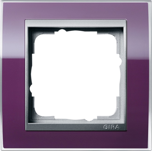 211756 - Gira Event Clear Рамка на 1 пост, темно-фиолетовая глянцевая, центральная вставка алюм.