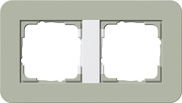 212415 - Gira E3 Рамка на 2 поста, серо-зеленый/бел. глянцевый