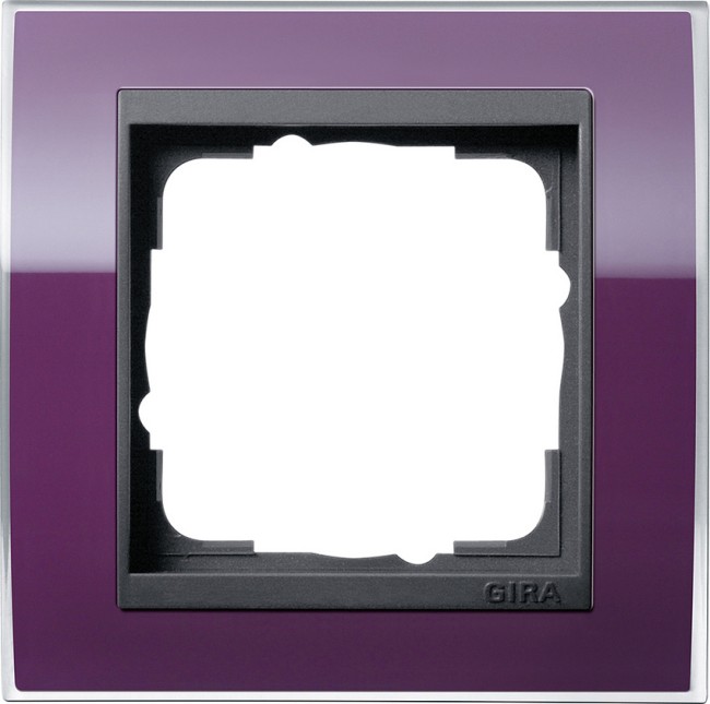 211758 - Gira Event Clear Рамка на 1 пост, темно-фиолетовая глянцевая, центральная вставка антрацит