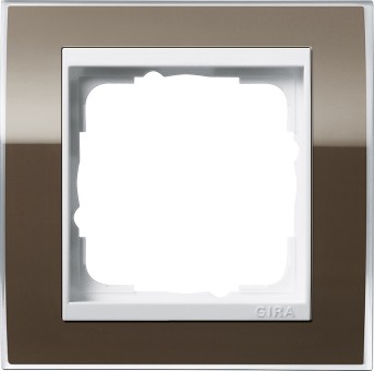 211763 - Gira Event Clear Рамка на 1 пост, коричневая глянцевая, центральная вставка белая