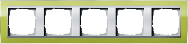 215746 - Gira Event Clear Рамка на 5 постов, зелёная глянцевая, центральная вставка алюм.