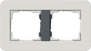 212421 - Gira E3 Рамка на 2 поста, светло-серый/антрацит