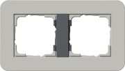 212422 - Gira E3 Рамка на 2 поста, серый/антрацит