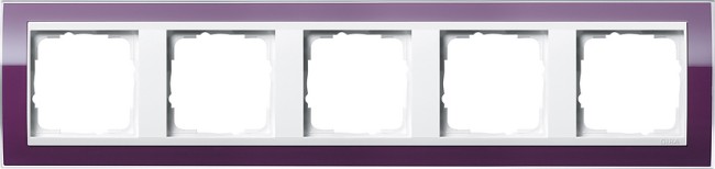 215753 - Gira Event Clear Рамка на 5 постов, темно-фиолетовая глянцевая, центральная вставка белая