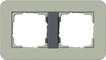 212425 - Gira E3 Рамка на 2 поста, серо-зеленый/антрацит