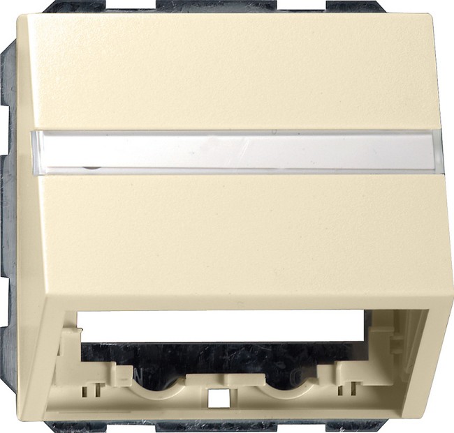 87001 - Gira System55 Накладка с опорной пластиной для розеток средств связи, глянцевый кремовый