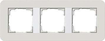 213411 - Gira E3 Рамка на 3 поста, светло-серый/бел. глянцевый