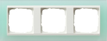 213395 - Gira Event Рамка на 3 поста, полупрозрачная салатовая матовая, центральная вставка белая