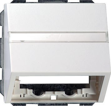 87003 - Gira System55 Накладка с опорной пластиной для розеток средств связи, глянцевый белый