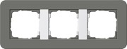 213413 - Gira E3 Рамка на 3 поста, темно-серый/бел. глянцевый