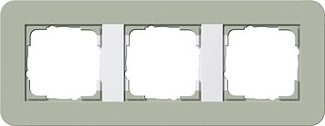213415 - Gira E3 Рамка на 3 поста, серо-зеленый/бел. глянцевый