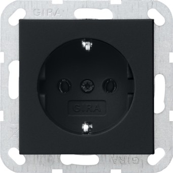 188005 - Gira System55 Розетка 2К+З 16 А, 250 В, черная матовая