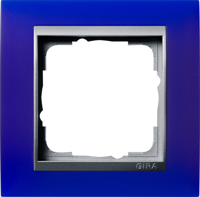 21193 - Gira Event Рамка на 1 пост, матовый синий, центральная вставка алюминий