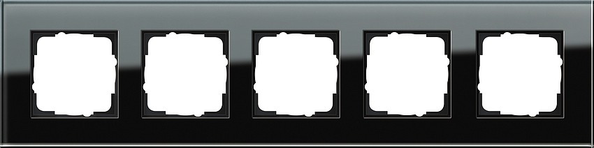 21505 - Gira Esprit  Рамка на 5 постов,  черное стекло