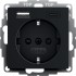2459005 - Gira Розетка с з/к,  с USB зарядным устройством тип A+C, черный матовый