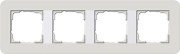 214411 - Gira E3 Рамка на 4 поста, светло-серый/бел. глянцевый