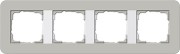 214412 - Gira E3 Рамка на 4 поста, серый/бел. глянцевый
