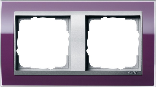 212756 - Gira Event Clear Рамка на 2 поста, темно-фиолетовая глянцевая, центральная вставка алюм.