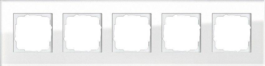 21512 - Gira Esprit  Рамка на 5 постов,  белое стекло