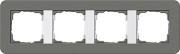 214413 - Gira E3 Рамка на 4 поста, темно-серый/бел. глянцевый