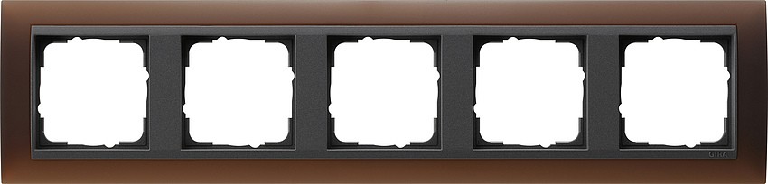 21513 - Gira Event Рамка на 5 постов, матовый темно-коричневый, центральная вставка антрацит