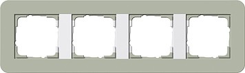 214415 - Gira E3 Рамка на 4 поста, серо-зеленый/бел. глянцевый
