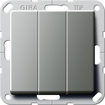 2830203 - Gira E22 Выключатель "Британский стандарт" 3-х клавишный, ВКЛ.ОТКЛ.