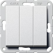 283026 - Gira System55 Выключатель "Британский стандарт" 3-клав. , алюминий