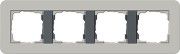 214422 - Gira E3 Рамка на 4 поста, серый/антрацит