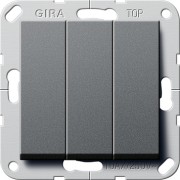 283028 - Gira System55 Выключатель "Британский стандарт" 3-клав., антрацит