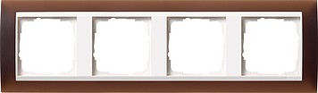 214331 - Gira Event Рамка на 4 поста, полупрозрачная коричневая, центральная вставка белая