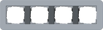 214424 - Gira E3 Рамка на 4 поста, серо-голубой/антрацит