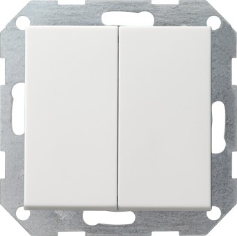 12527 - Gira System55 Выключатель 2-клавишный  10А; 250В;~,  матовый белый