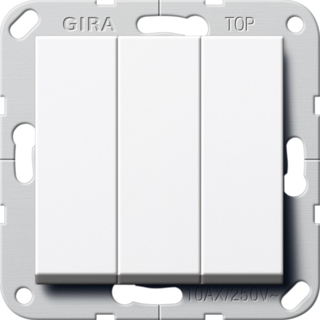 283203 - Gira System55 Переключатель 3-клав."Британский стандарт", глянцевый белый