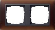 21213 - Gira Event Рамка на 2 поста, матовый темно-коричневый, центральная вставка антрацит