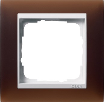 211331 - Gira Event Рамка на 1 пост, полупрозрачная коричневая, центральная вставка белая